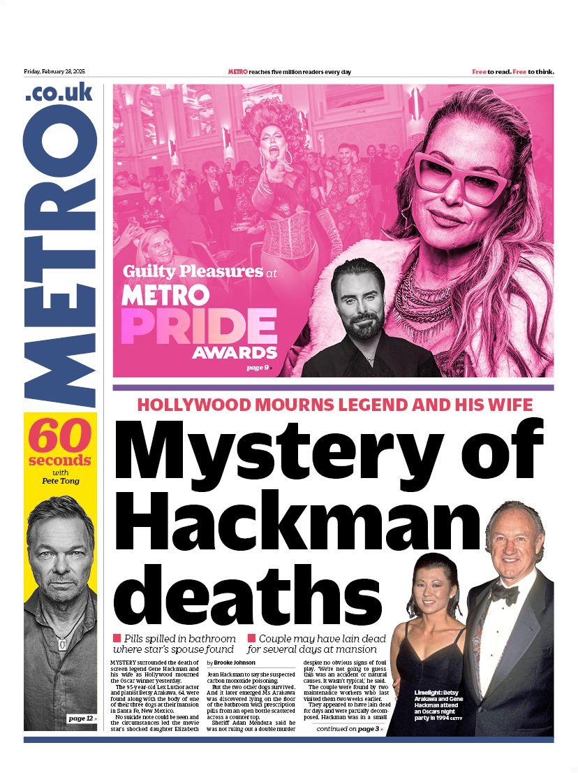 Metro front page