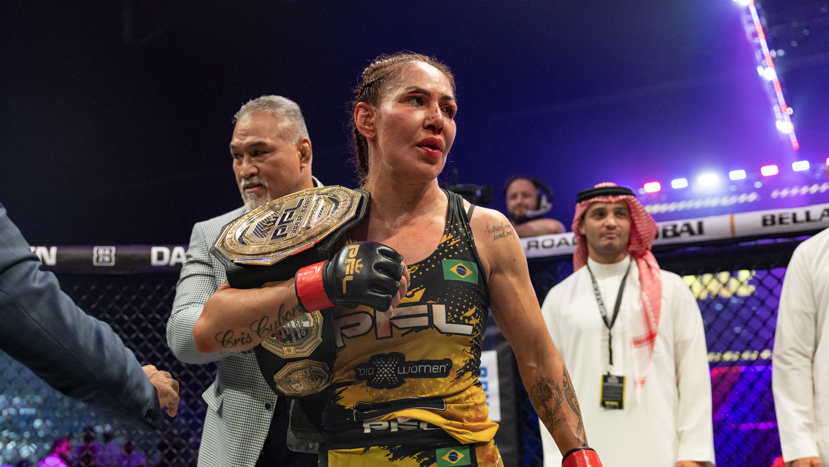 Cris Cyborg after beating Larissa Pacheco in October 2024