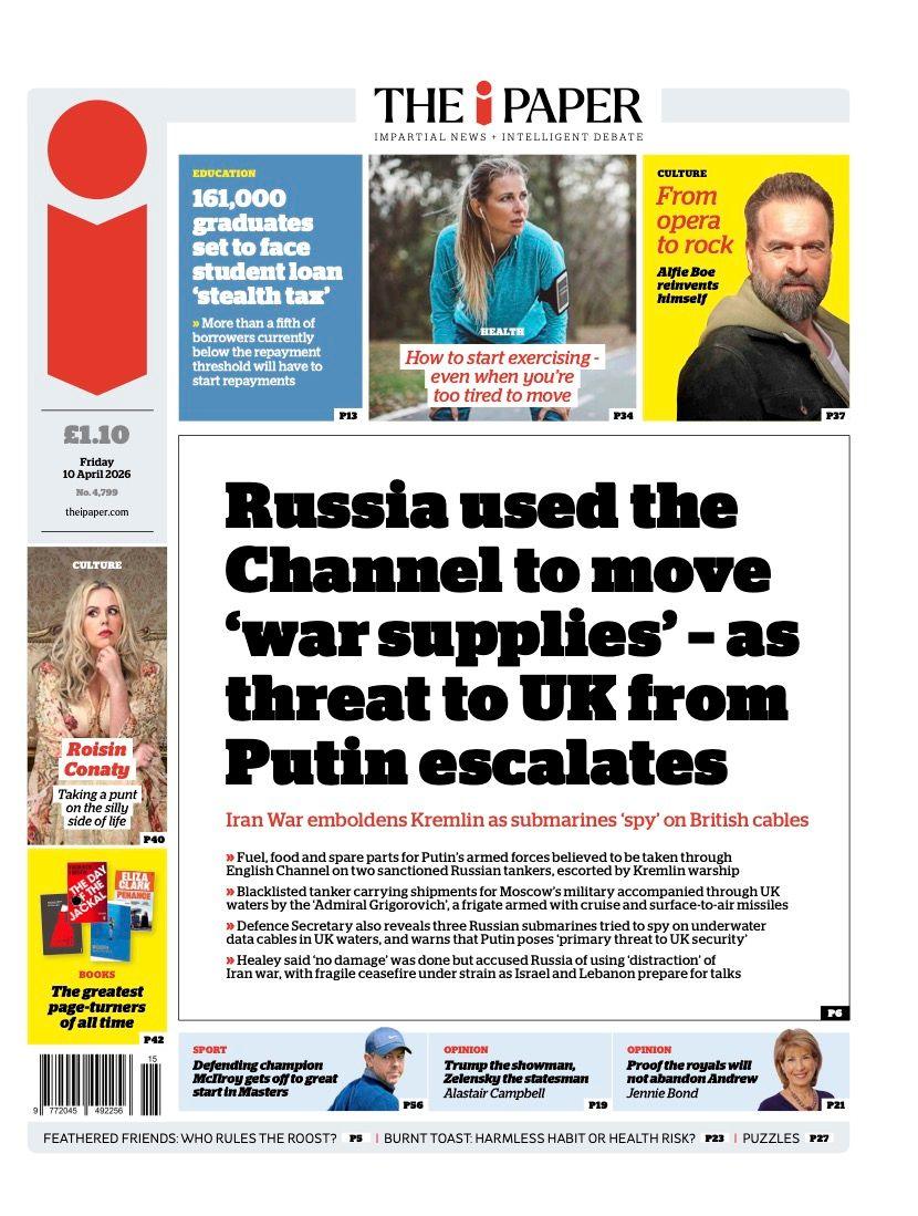 Titulli në faqen e parë të iPaper thotë: “Rusia e përdori Kanalin për të transportuar ‘furnizime lufte’ - ndërsa kërcënimi ndaj Mbretërisë së Bashkuar nga Putini përshkallëzohet”.