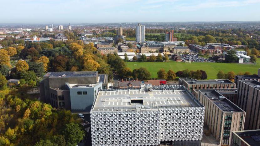 An aerial view of the University of Leicester campus