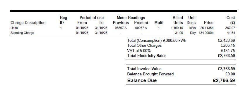 Mr Langmaid's bill in November 