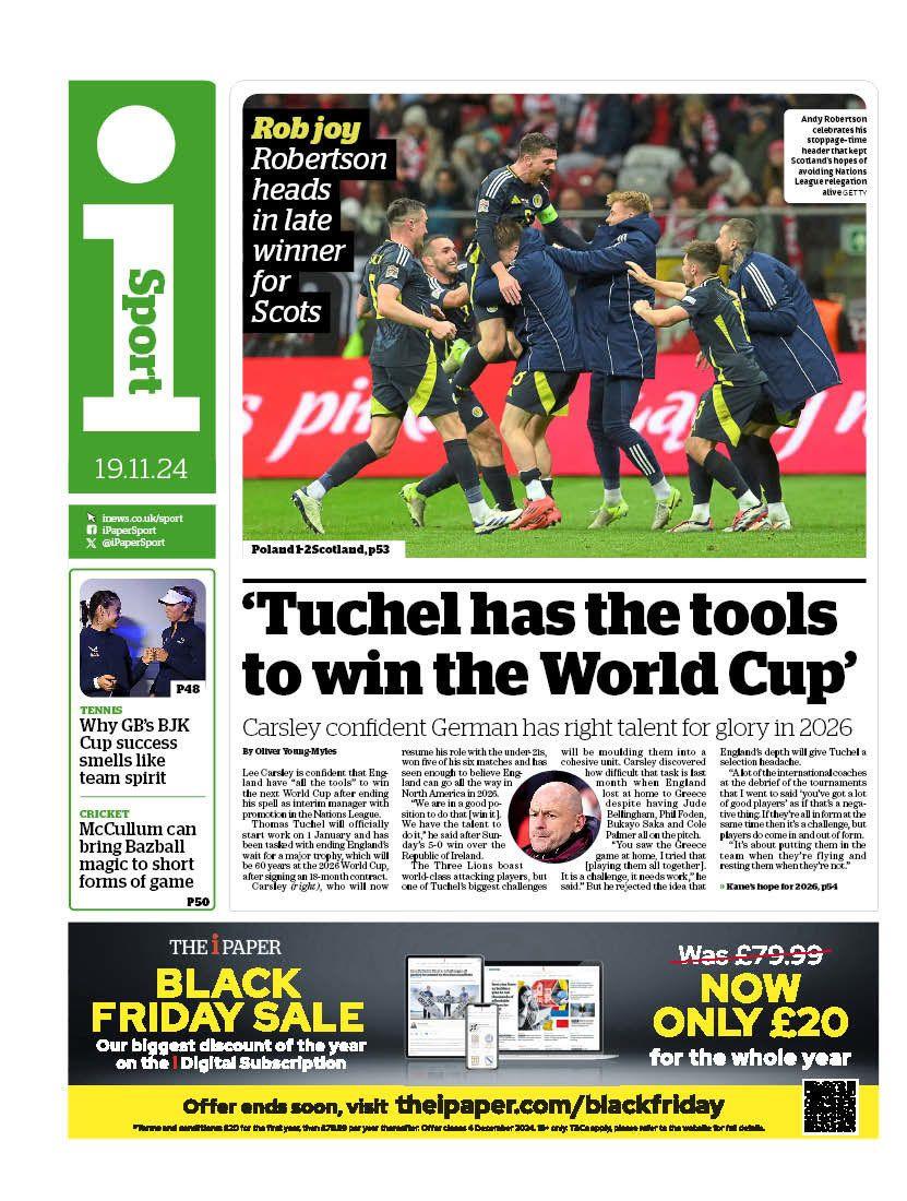 The i back page on 19 November