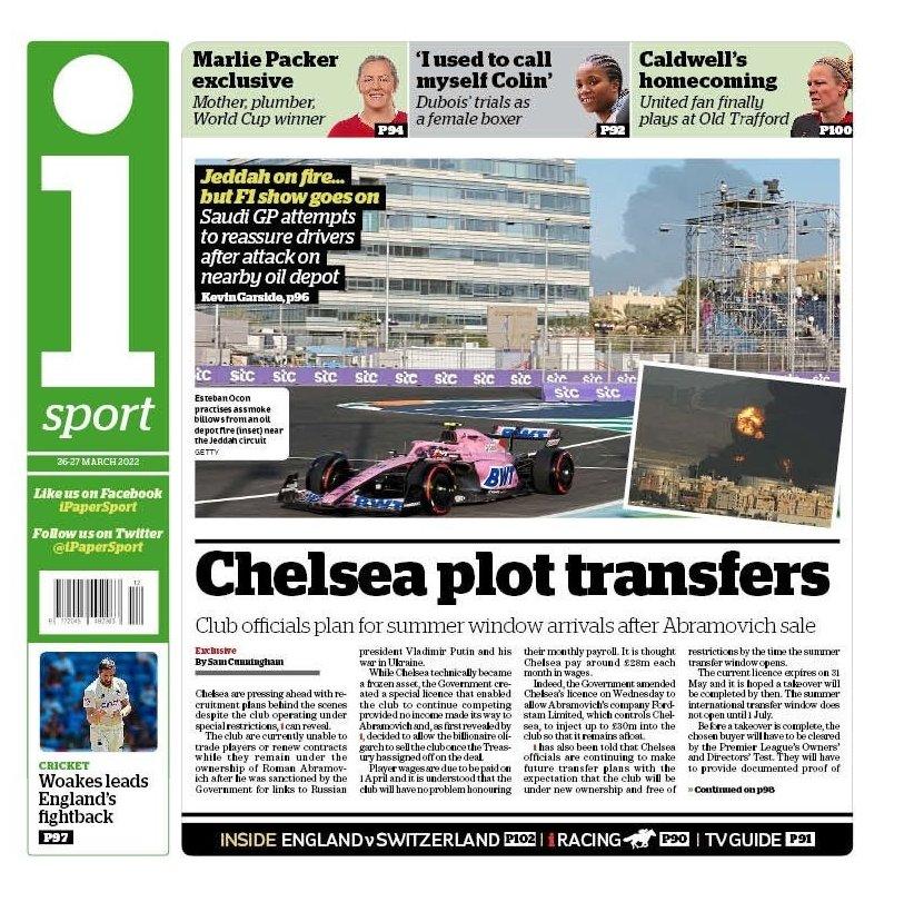 The i newspaper's back page