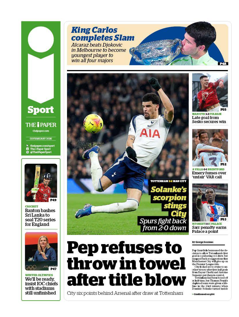 Monday's i sport page