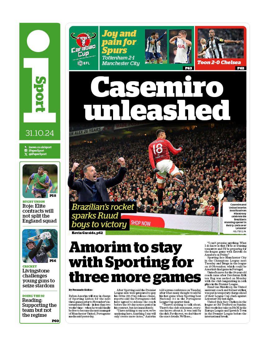 i sport page: Casemiro unleashed