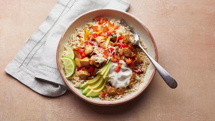 Chicken fajita bowl