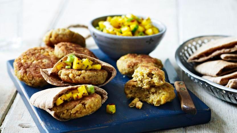 Vegetarian chickpea burgers