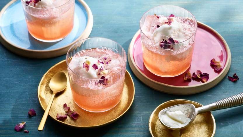 Lemon and rose sherbet