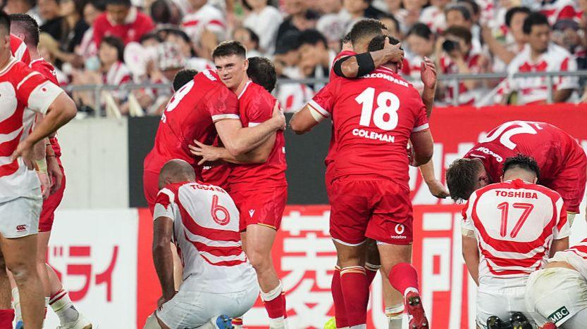 Wales players celebrate