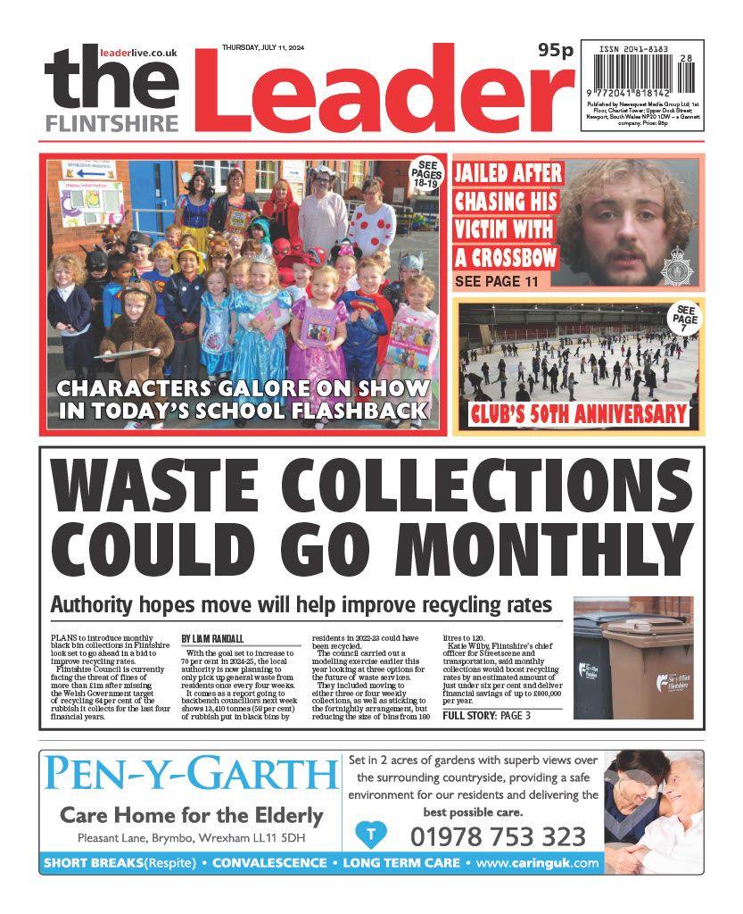 Front page of the Flintshire Leader