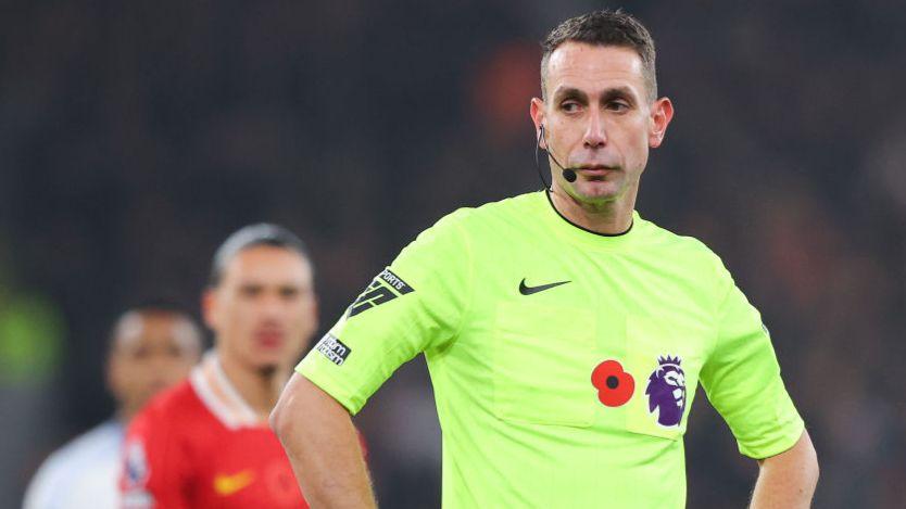 David Coote refereeing a Premier League match