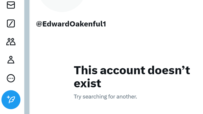 Error message for Mr Oakenfull's account