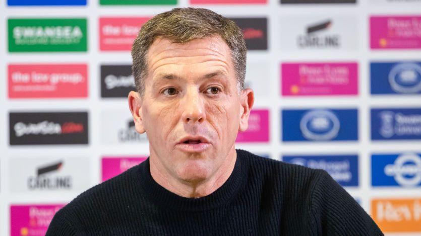 Swansea City chairman Andy Coleman speaks in a press conference