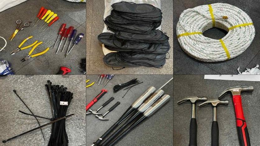 Cable ties, eye masks, ropes, baseball bats and hammers were prepared to arrest members of the National Electoral Commission. 