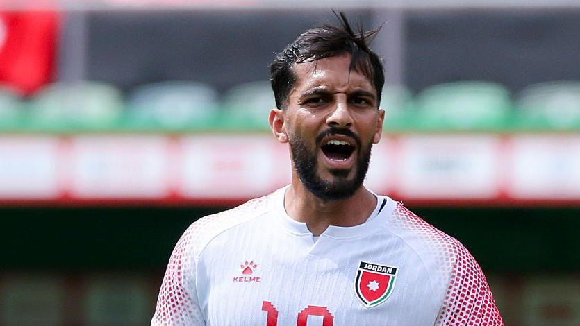 Mousa Al-Tamari of Jordan looks on during the friendly with Switzerland in May 2026