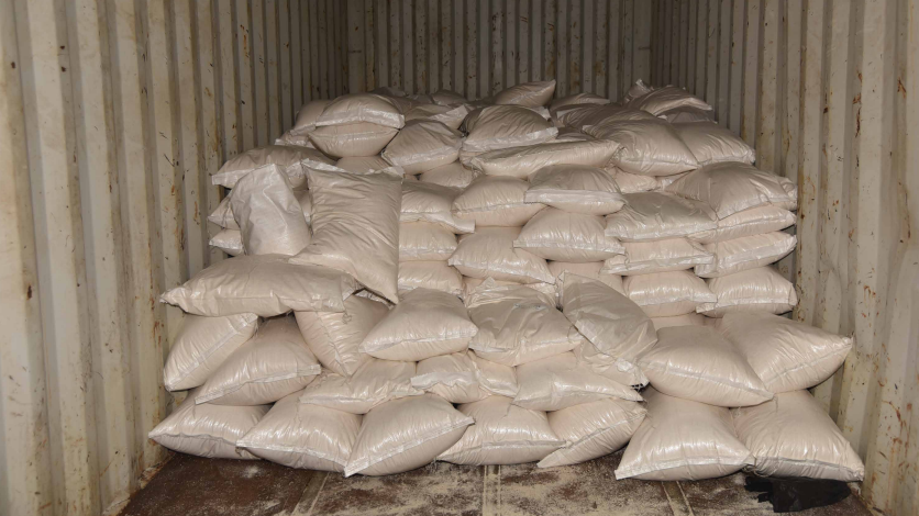 Sacks of gari powder with drugs hidden in them 