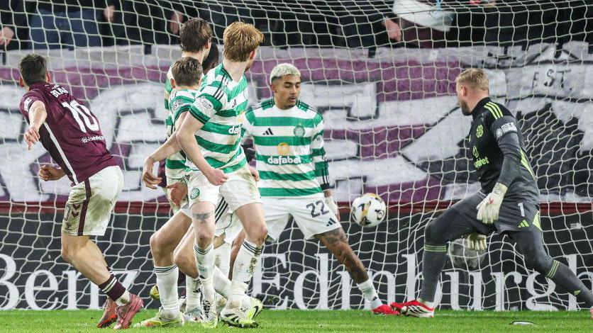 Hearts' Claudio Braga scores