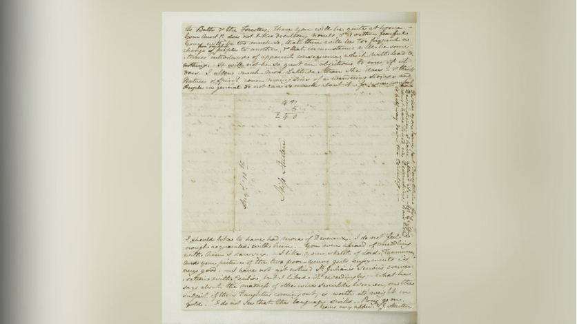 Jane Austen letter to Anna Austen, believed to date back to 10 August 1814

