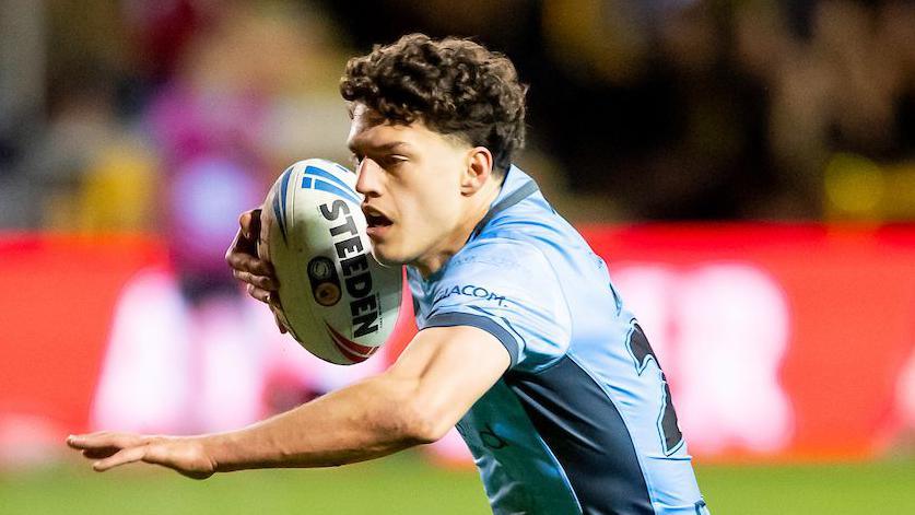 Lewis Martin with the first try against Catalans Dragons