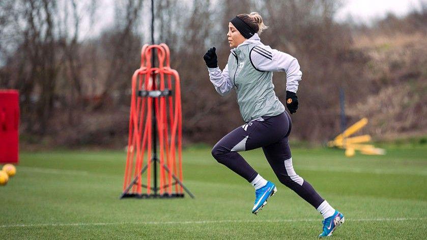 Celin Bizet Donnum in Manchester United training gear