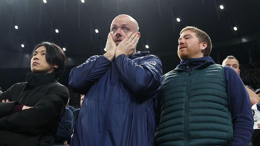 Dejected Spurs fans during the home defeat to Crystal Palace.