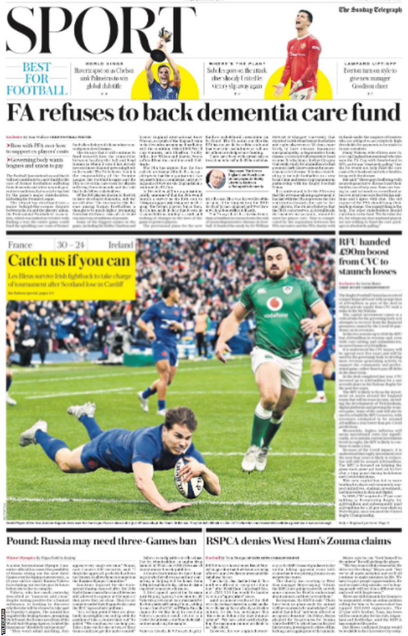 Sunday Telegraph back page