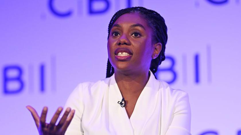 Kemi Badenoch speaking at the CBI conference last month 