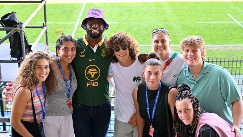 Siya Kolisi with the Italy rugby team