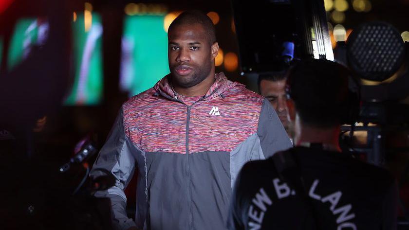 Daniel Dubois at the open workouts in Riyadh