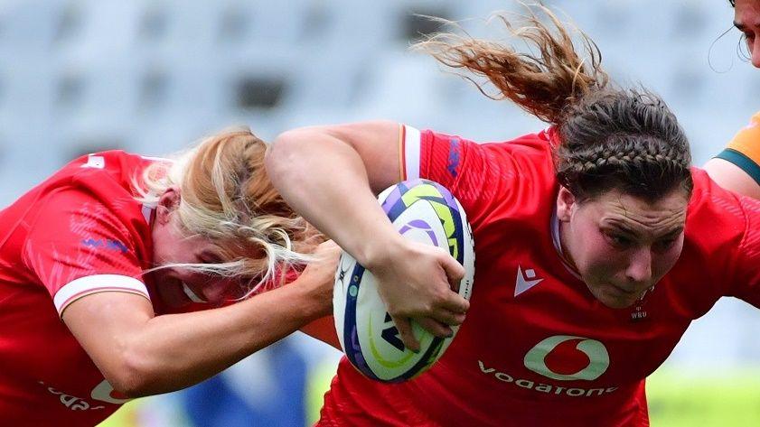 Gwenllian Pyrs playing for Wales