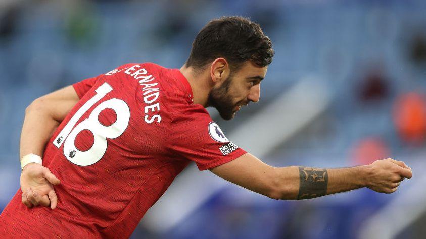 Bruno Fernandes celebrating an assist