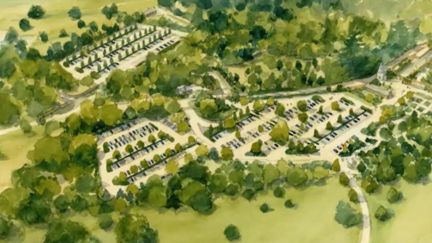 An artist's impression of the redesigned main car park and new one at Trelissick