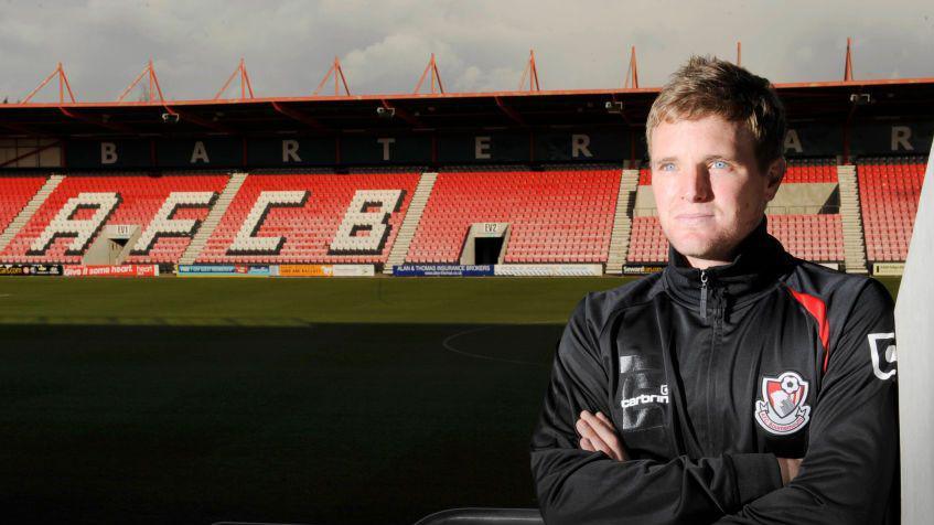 Eddie Howe in Bournemouth training gear at the club's stadium