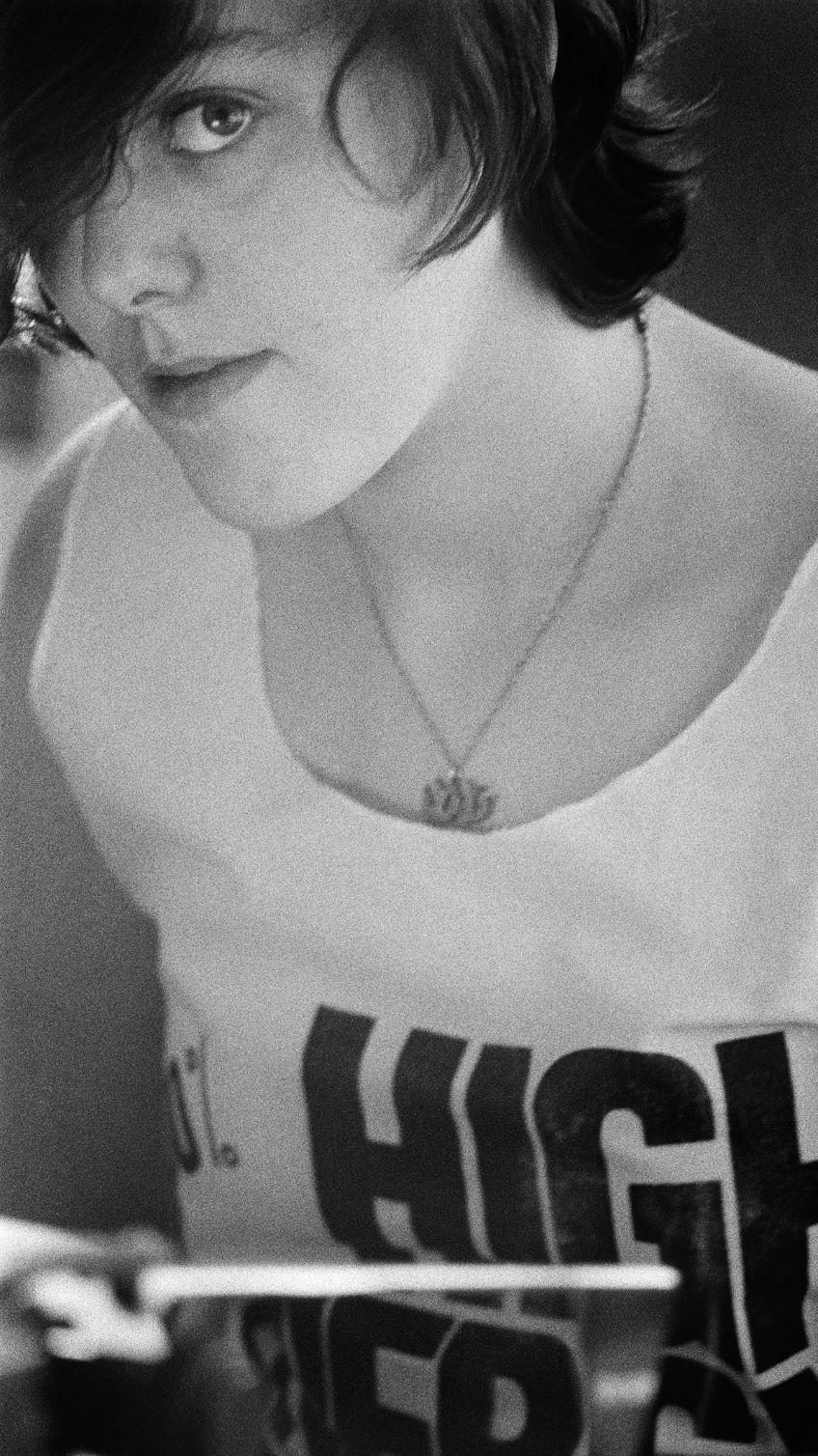 A young woman typing an application letter at the Westgate drop-in centre for the young unemployed in Peterborough, August 1985