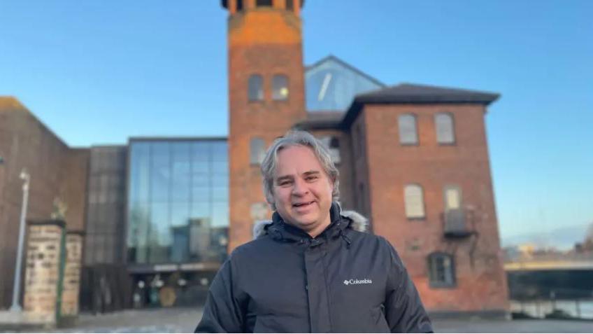 Tony Butler in front of the Museum of Making in Derby