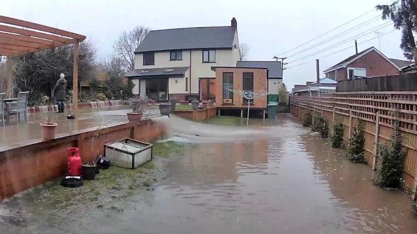 Tony Harper's flooded garden 