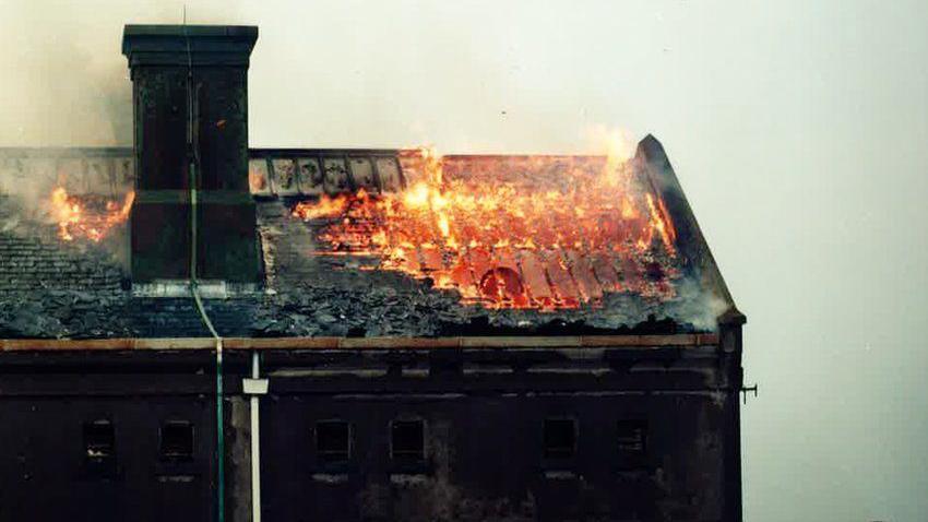 Prison riot fire