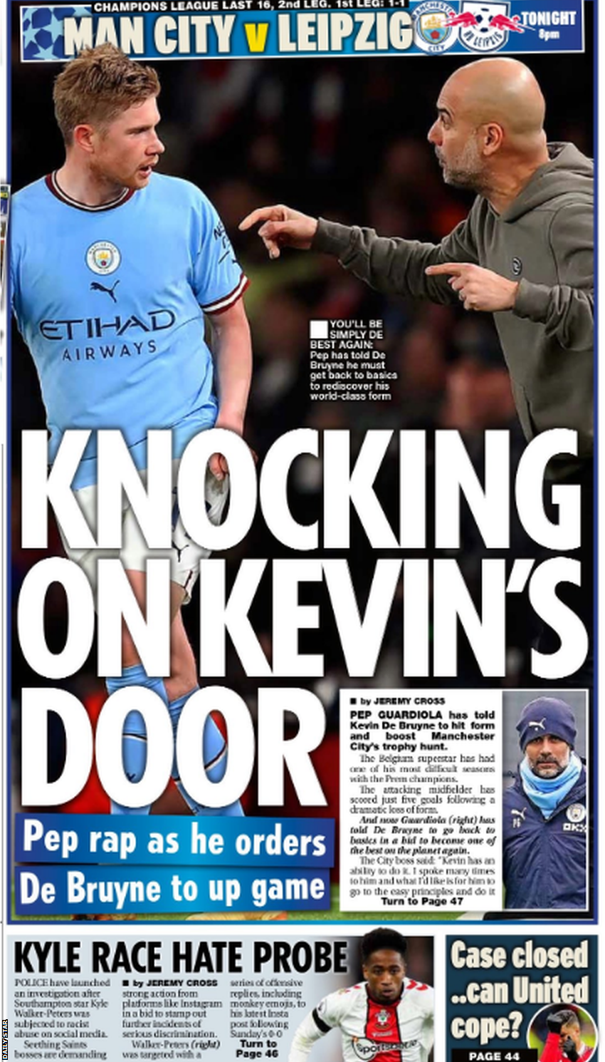 Back page of the Daily Star on 14 March 2023
