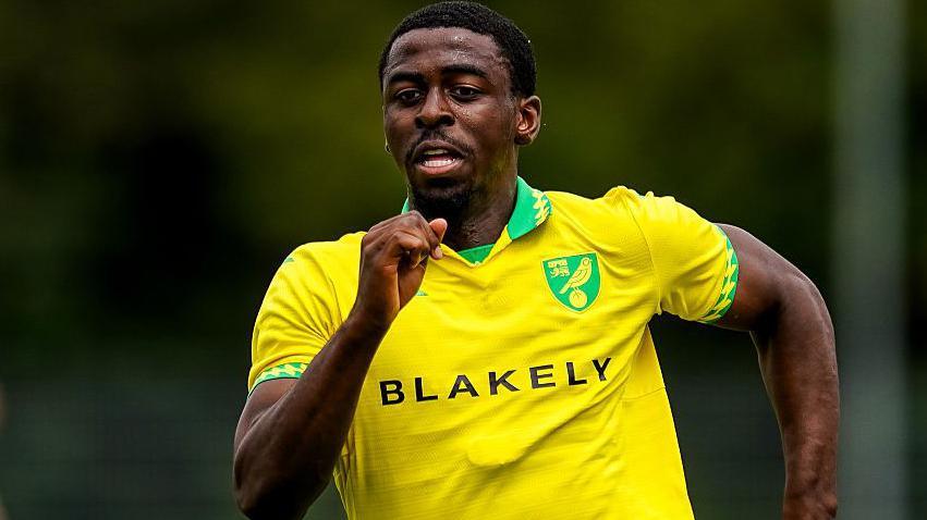 Ken Aboh in pre-season action for Norwich City