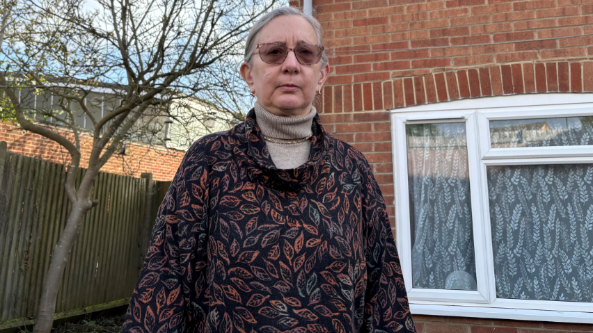 Victoria Kubis outside her home in Chellaston