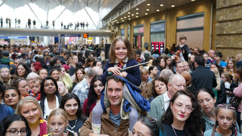 Harry Potter fans during the annual Back to Hogwarts Day at Kings Cross station in London