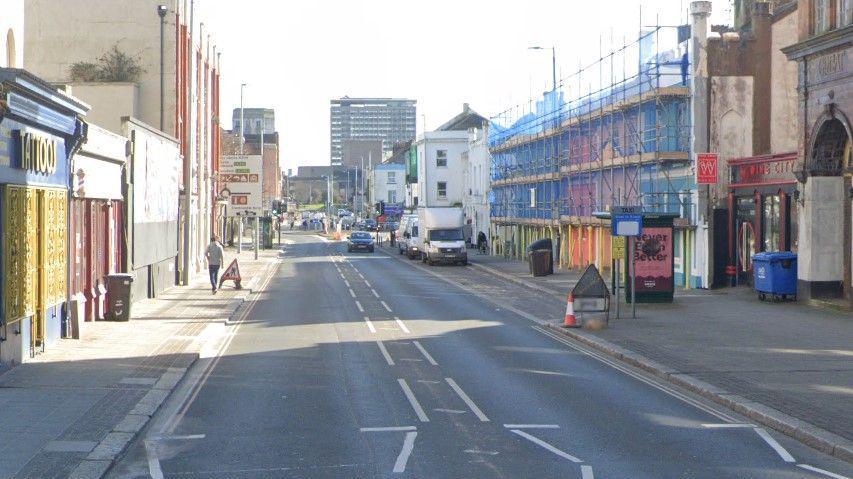 Image shows close up of Union Street in Plymouth