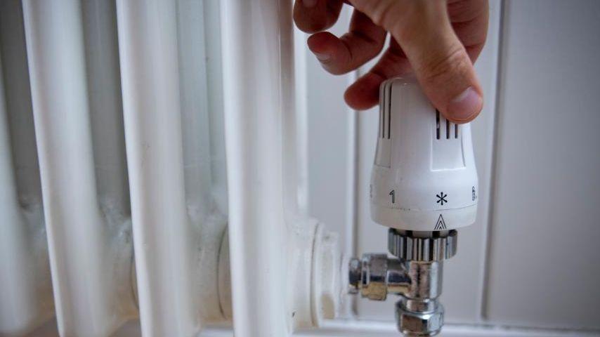 A central heating radiator dial at a home in London