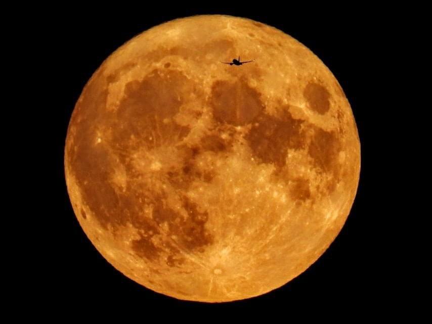 Harvest-moon-with-plane-flying-in-front-of-it.