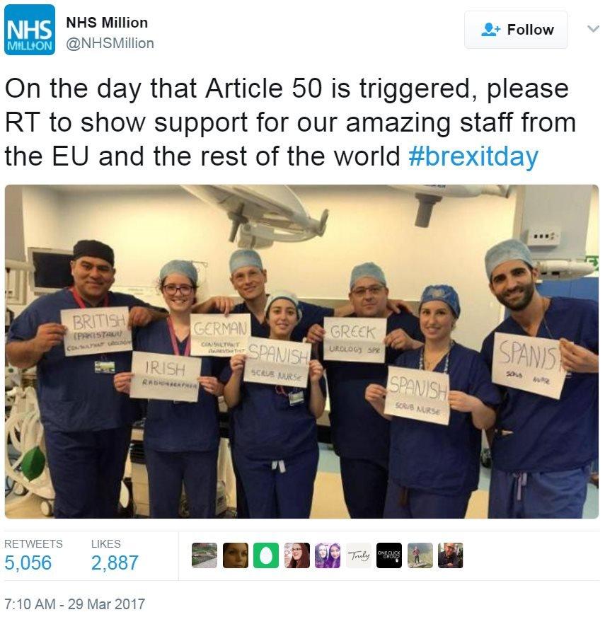 Screen grab of tweet by @NHSMillion