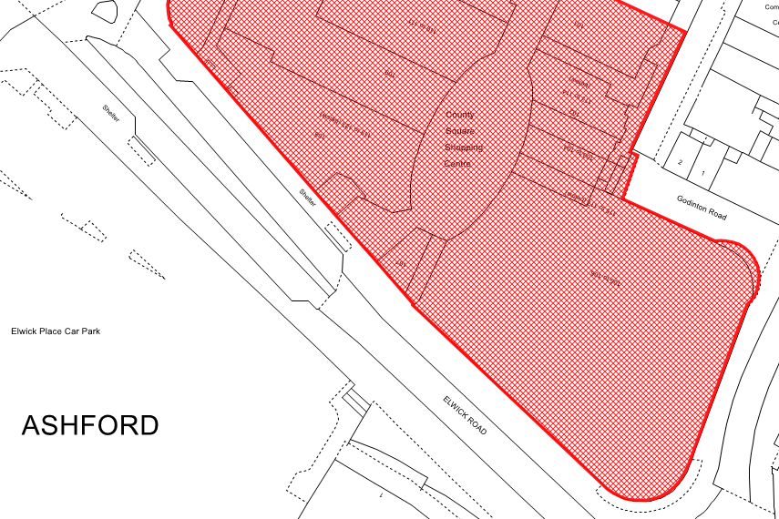 The area submitted for potential redevelopment in Ashford Borough Council's call for sites.