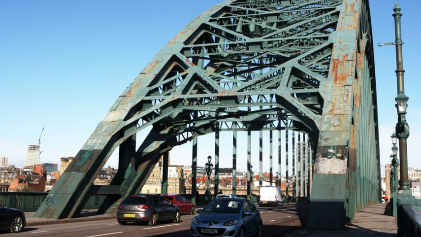 A rusty-looking Tyne Bridge