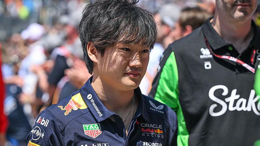 Red Bull's Yuki Tsunoda pictured before the drivers' parade on the day of the Canadian Grand Prix