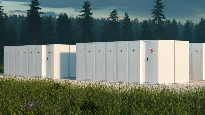 We can see an artist's impression of three large white containers, similar to those used for shipping.