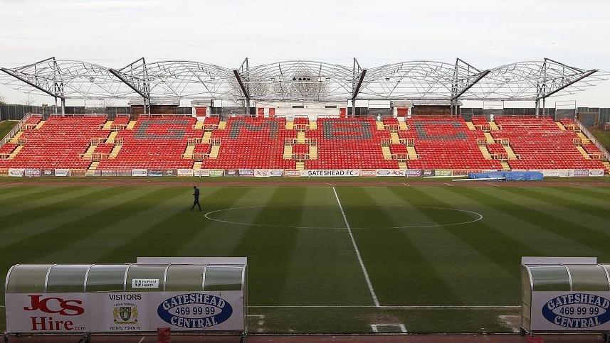 Gateshead Stadium view of pitch and stand